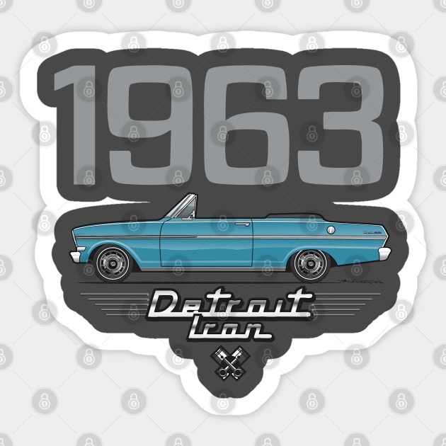 1963 Blue convertible Sticker by JRCustoms44